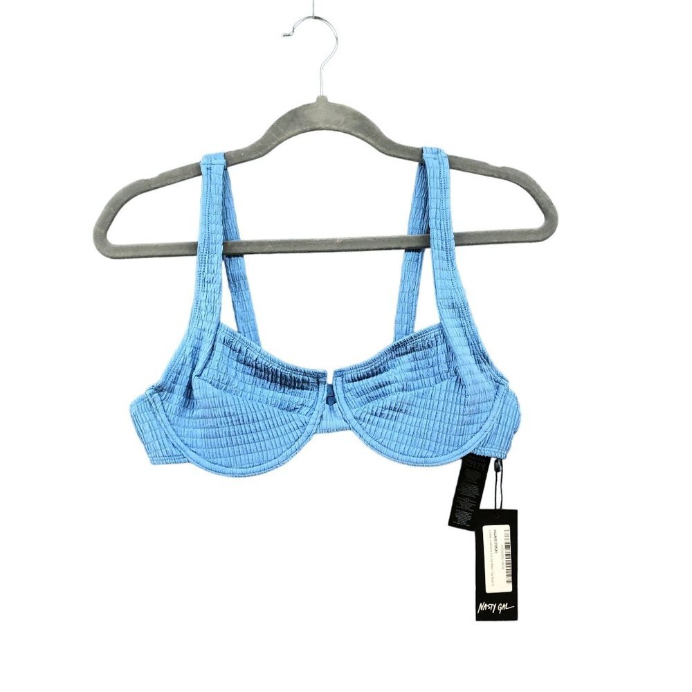 NWT Nasty‎ Gal Bikini Top Size 8 (M) Balconette Light Blue Underwire Unpadded